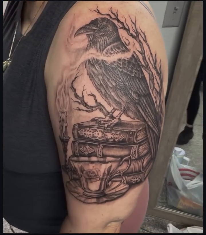 Tattoo by @haileymariastudio — dark_realism, black_and_grey