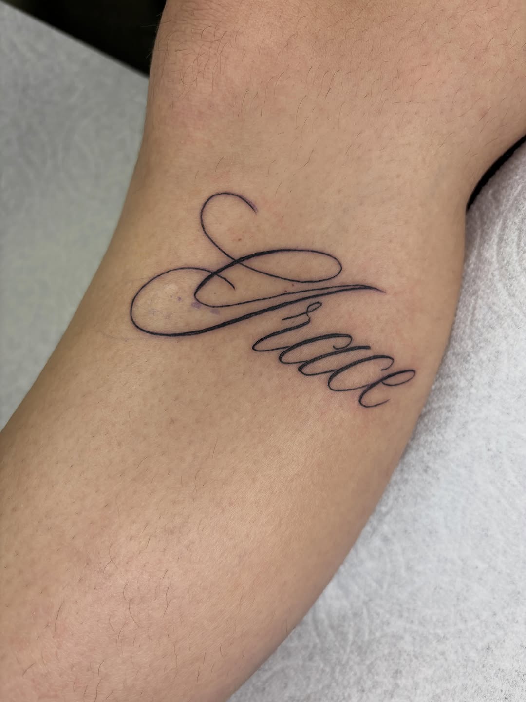 Tattoo by @ameliarosetattoo — lettering_script, fine_line