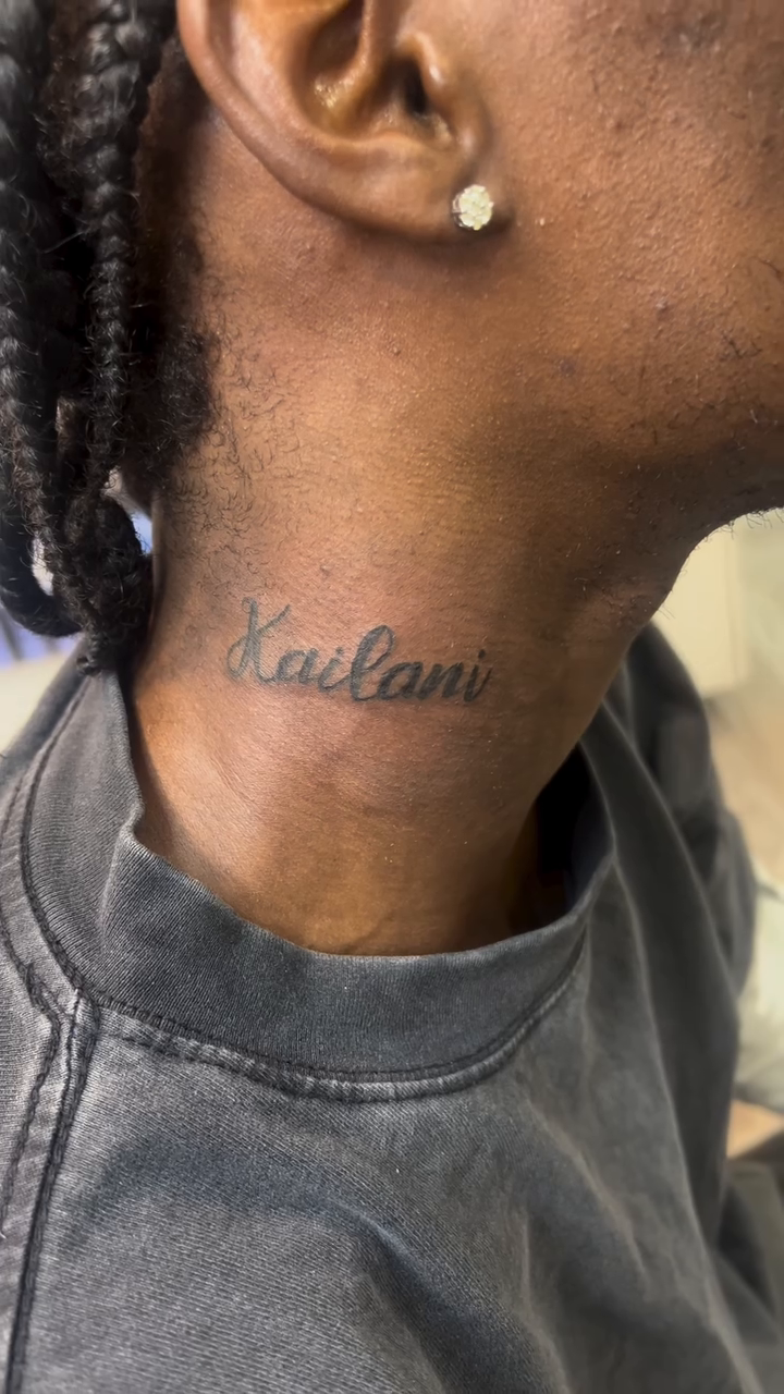 Tattoo by @bakerboyink — lettering_script, fine_line