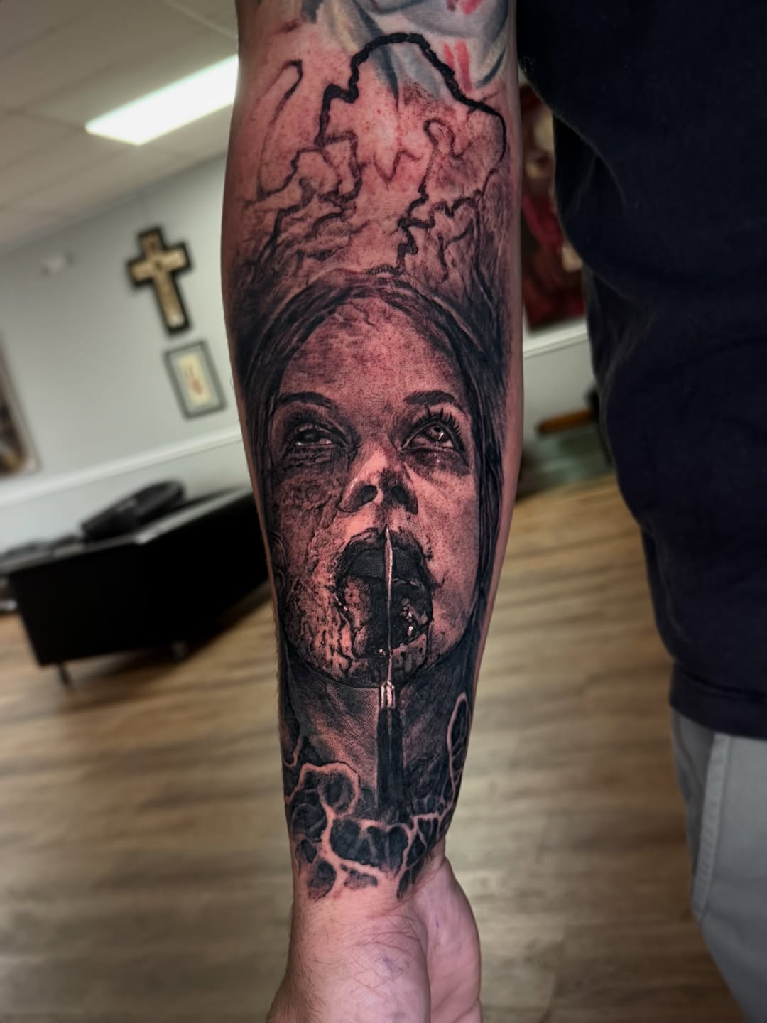 Tattoo by @bigbadwolftattoos — realism, dark_realism