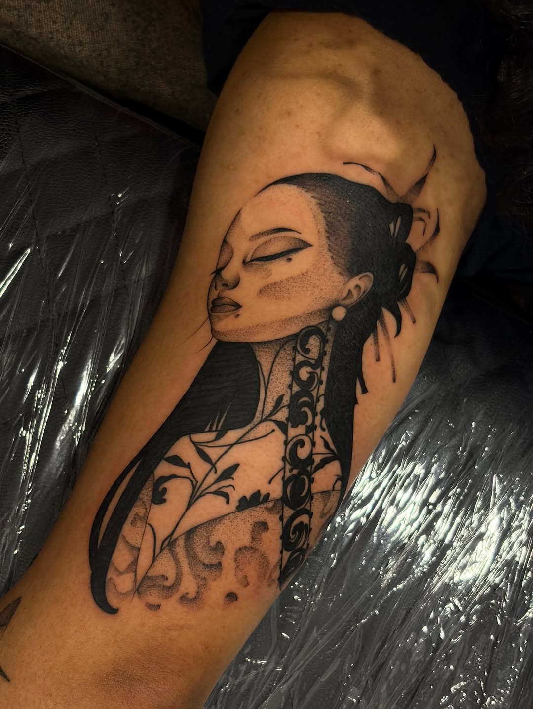 Tattoo by @auraink.studio β black_and_grey, dotwork