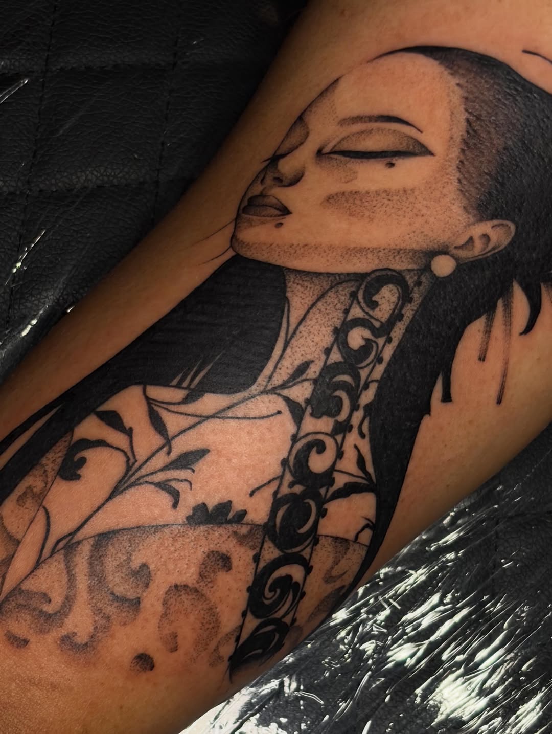 Tattoo by @auraink.studio β black_and_grey, dotwork