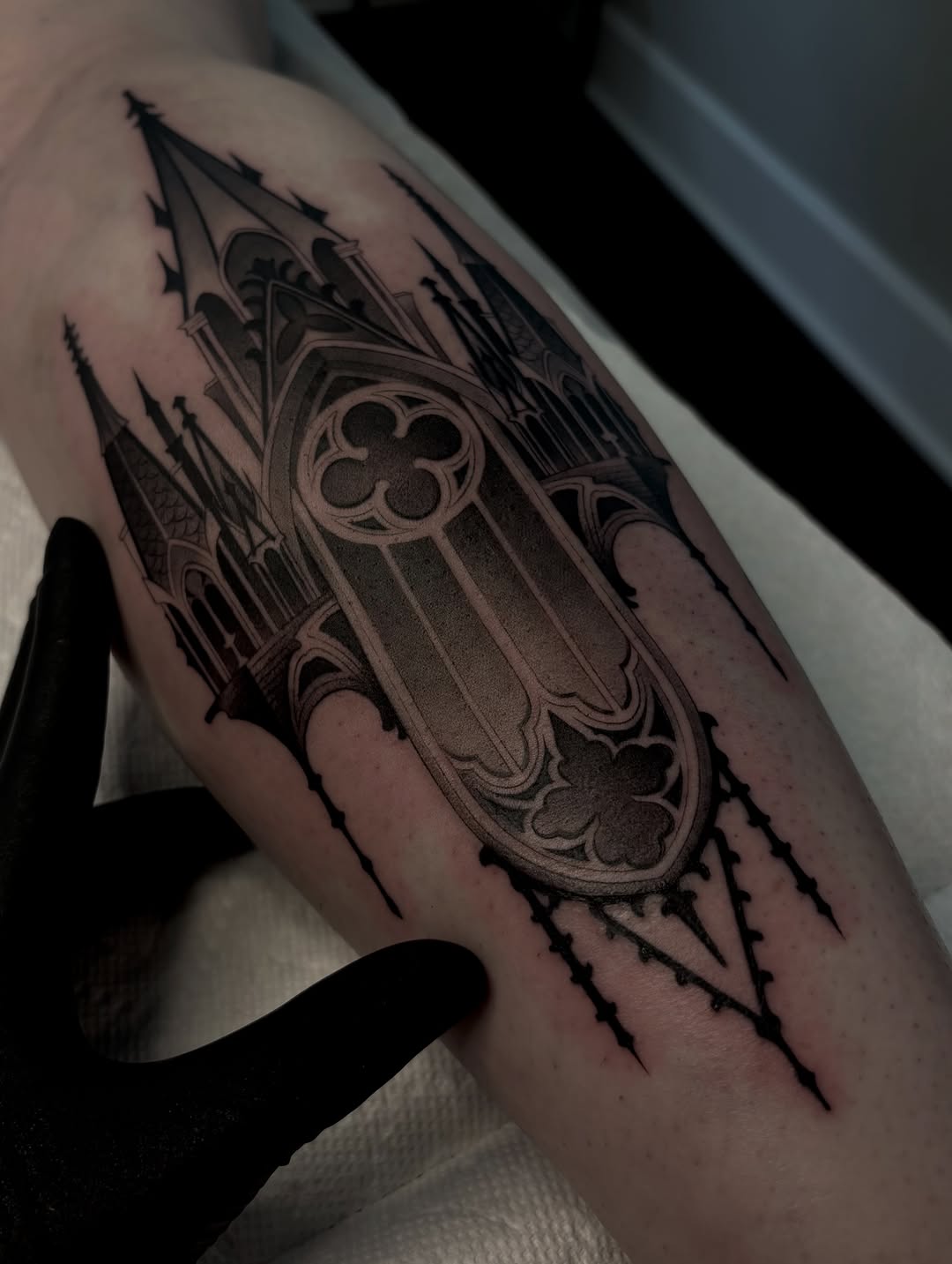 Tattoo by @tattoosbymeach — black_and_grey, dark_realism
