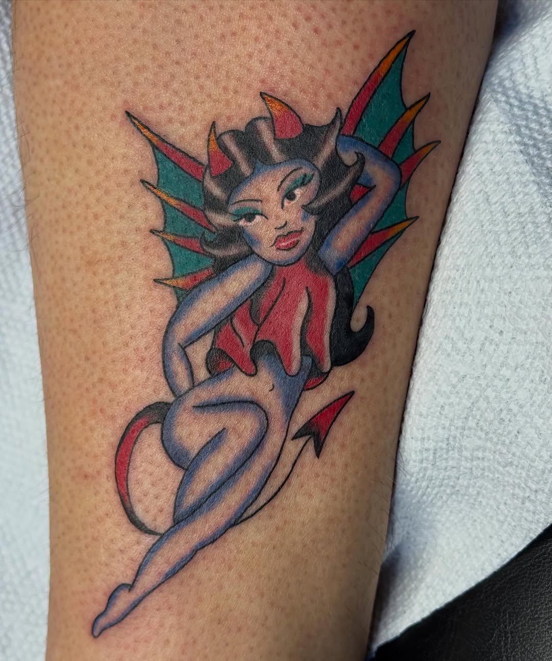 Tattoo by @scorpio.memento — american_traditional, illustrative