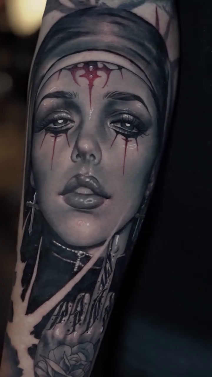 Tattoo by @mickeytattoos — realism, black_and_grey