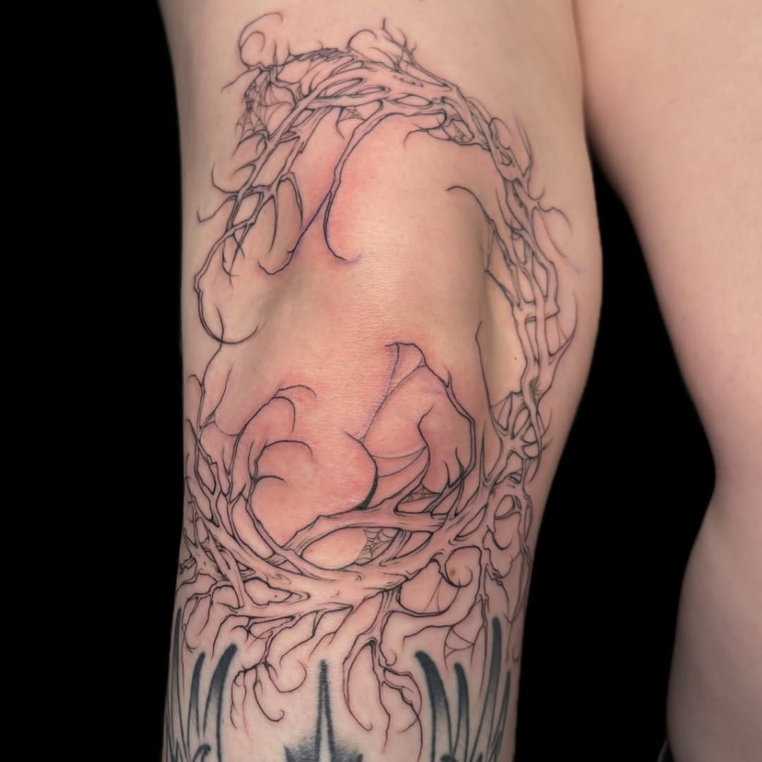 Tattoo by @piscesiscariot11 — blackwork, illustrative