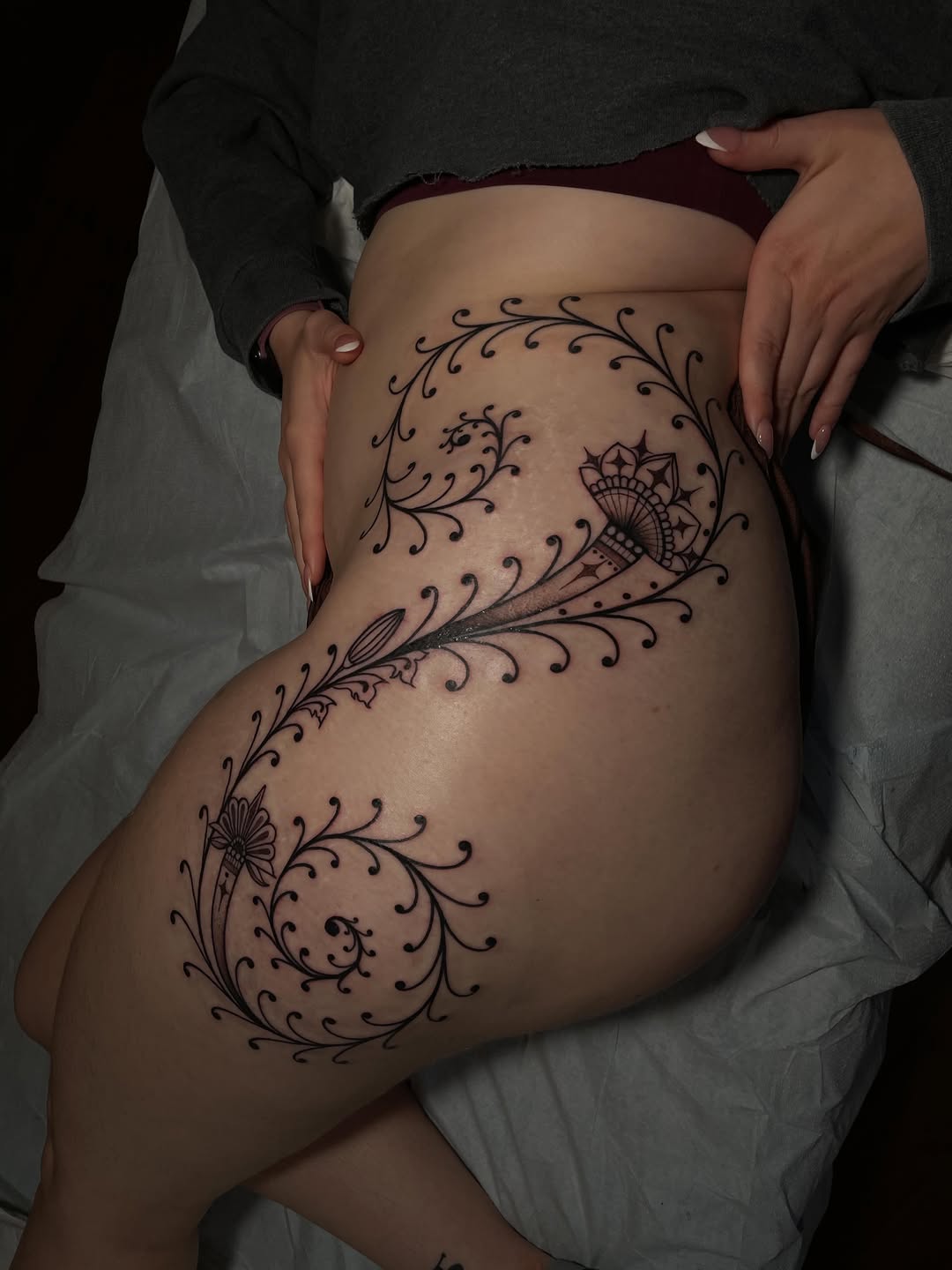 Tattoo by @feliine — blackwork, ornamental