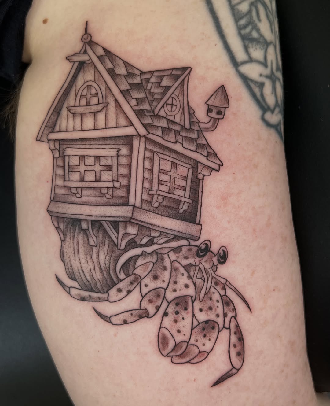 Tattoo by @shashonna — illustrative, dotwork