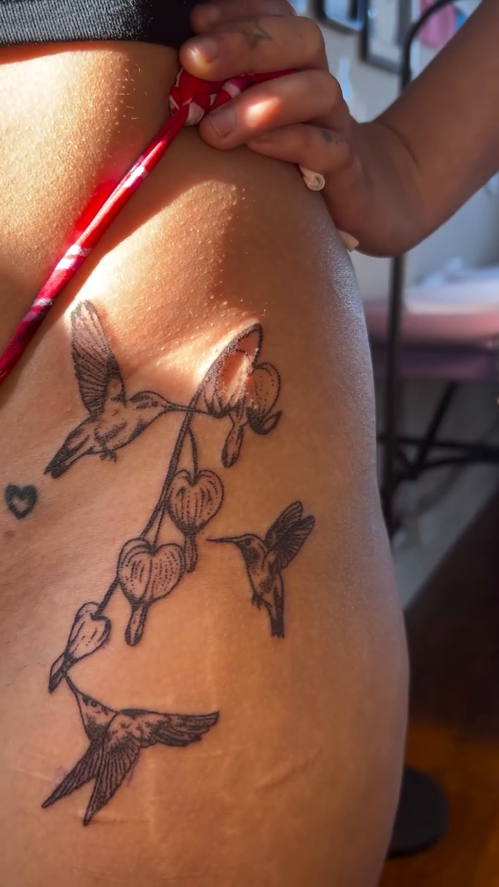 Tattoo by @glittergremliin — illustrative, black_and_grey