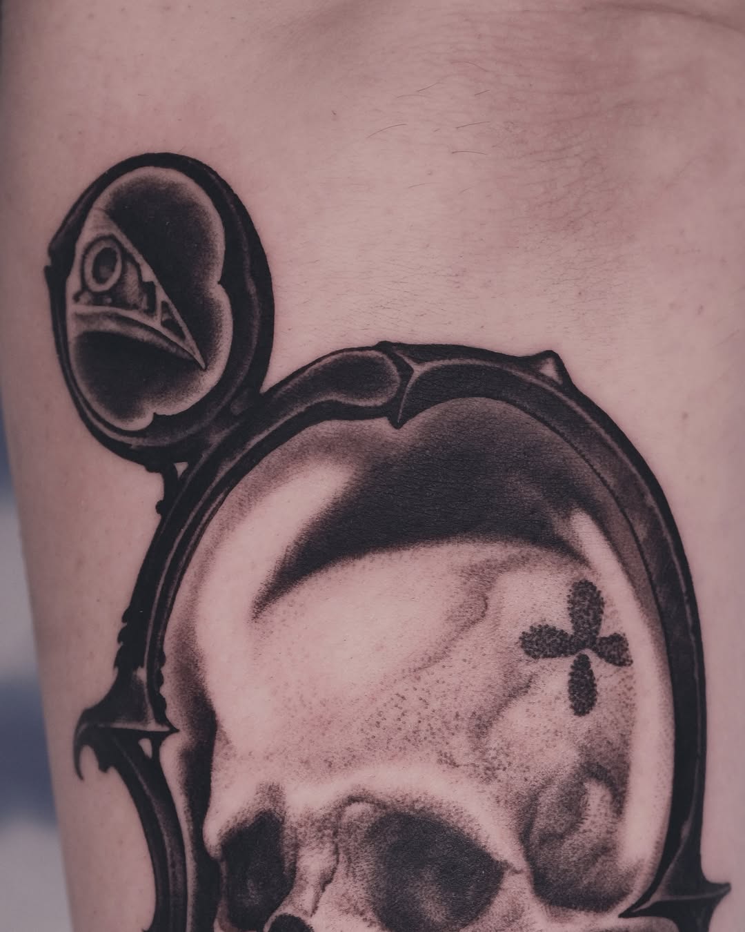 Tattoo by @9rukim — black_and_grey, realism