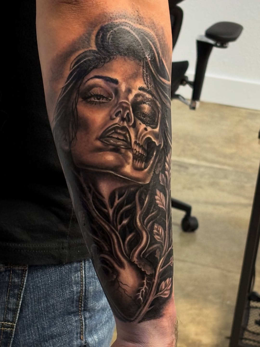 Tattoo by @bon_zippa_tattoos — black_and_grey, realism