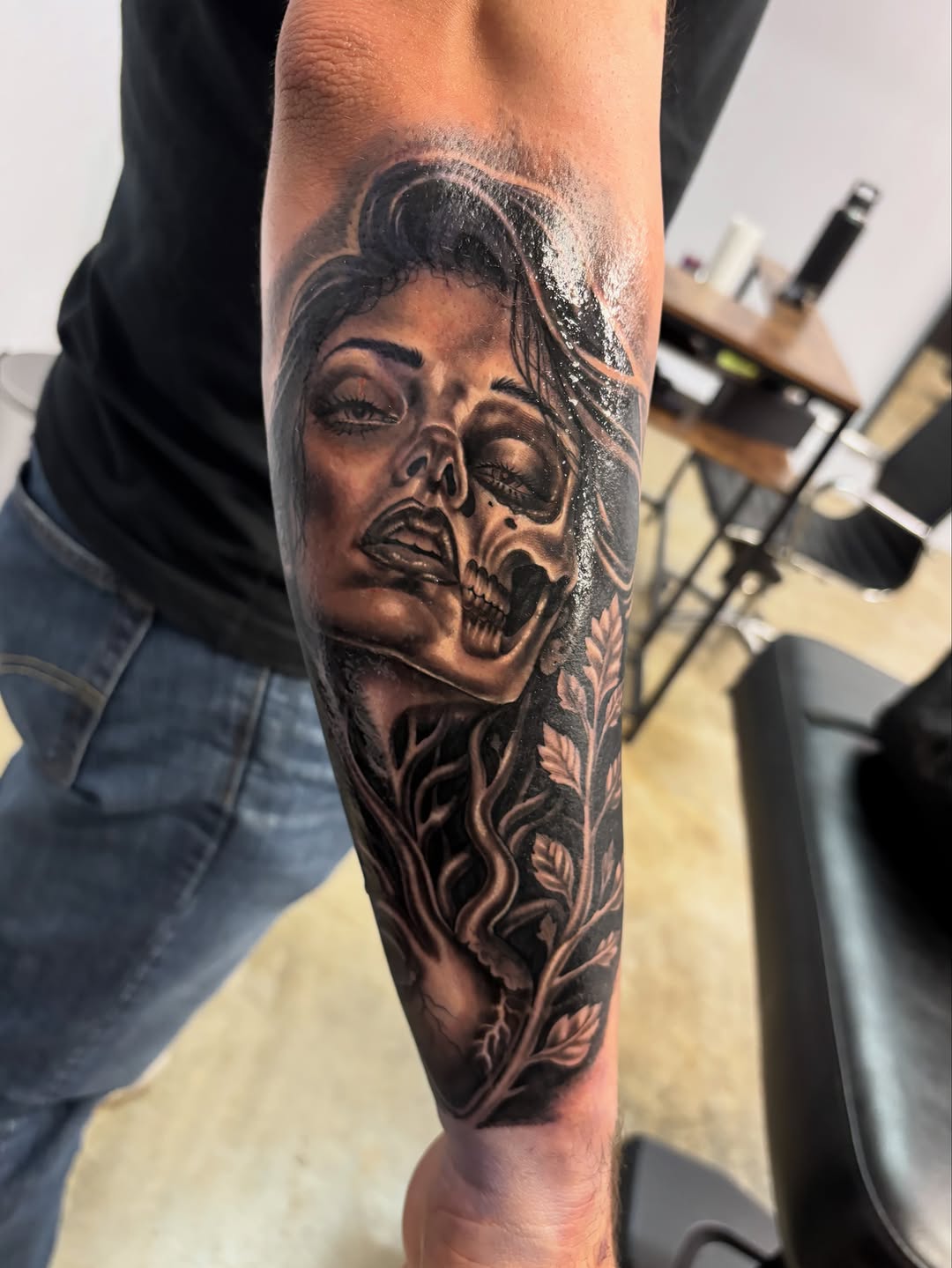 Tattoo by @bon_zippa_tattoos — black_and_grey, realism