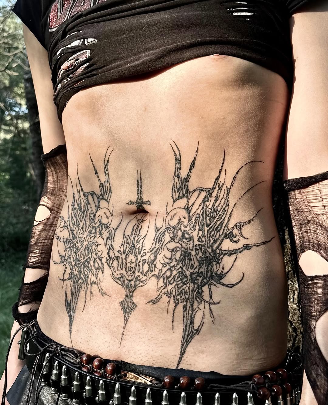 Tattoo by @sangresuciia — blackwork, trash_polka
