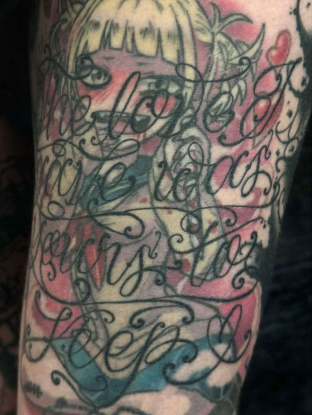 Tattoo by @storm_stimson — anime, lettering_script