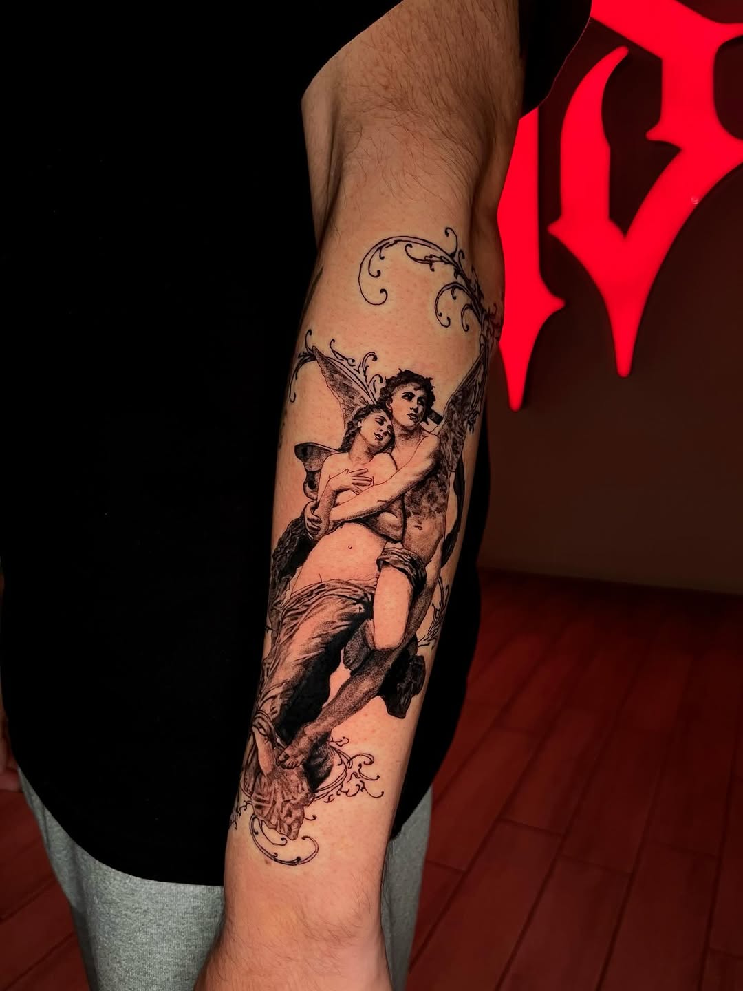 Tattoo by @jiinkytattoos — realism, black_and_grey