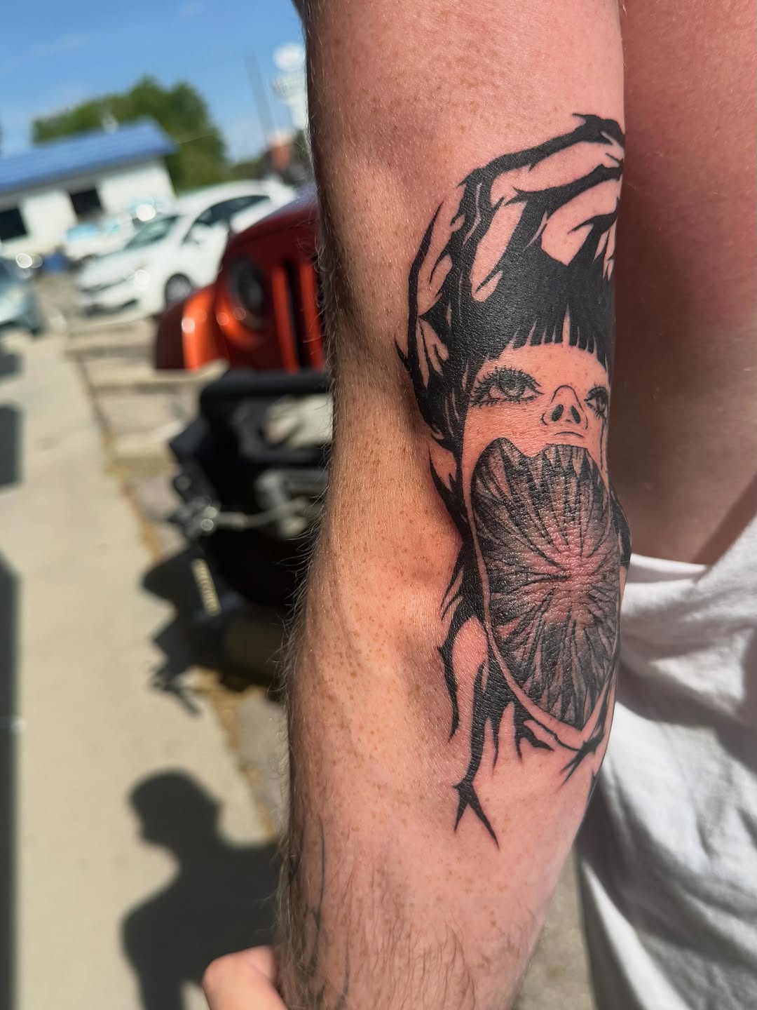 Tattoo by @loui_lays_ink — blackwork, illustrative