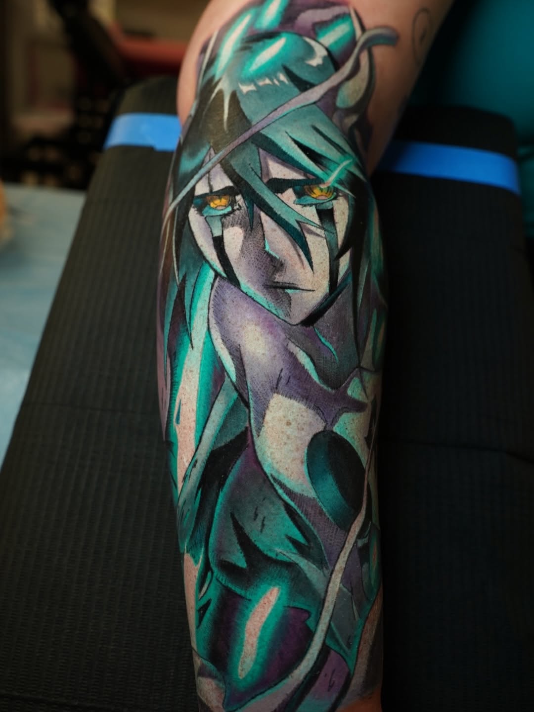 Tattoo by @nightcitytattoos — anime, black_and_grey
