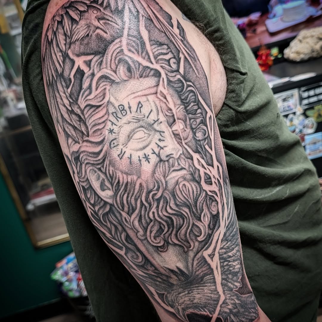 Tattoo by @kenzie_the_barbarian — black_and_grey, realism