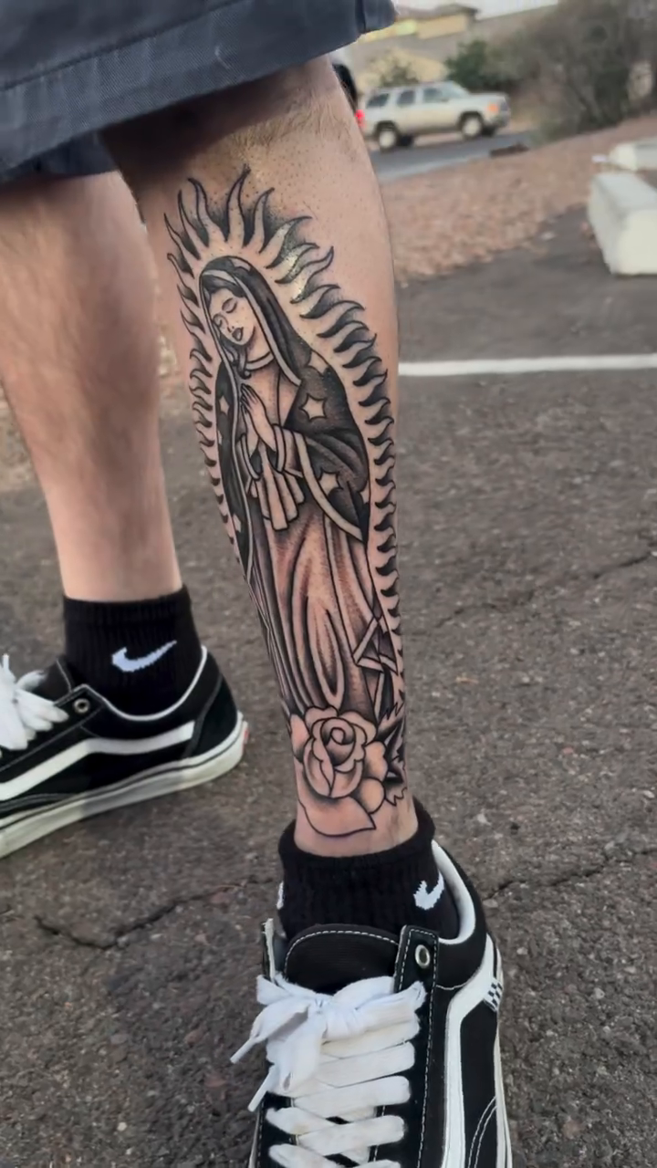 Tattoo by @carsonsmithtats — chicano, black_and_grey