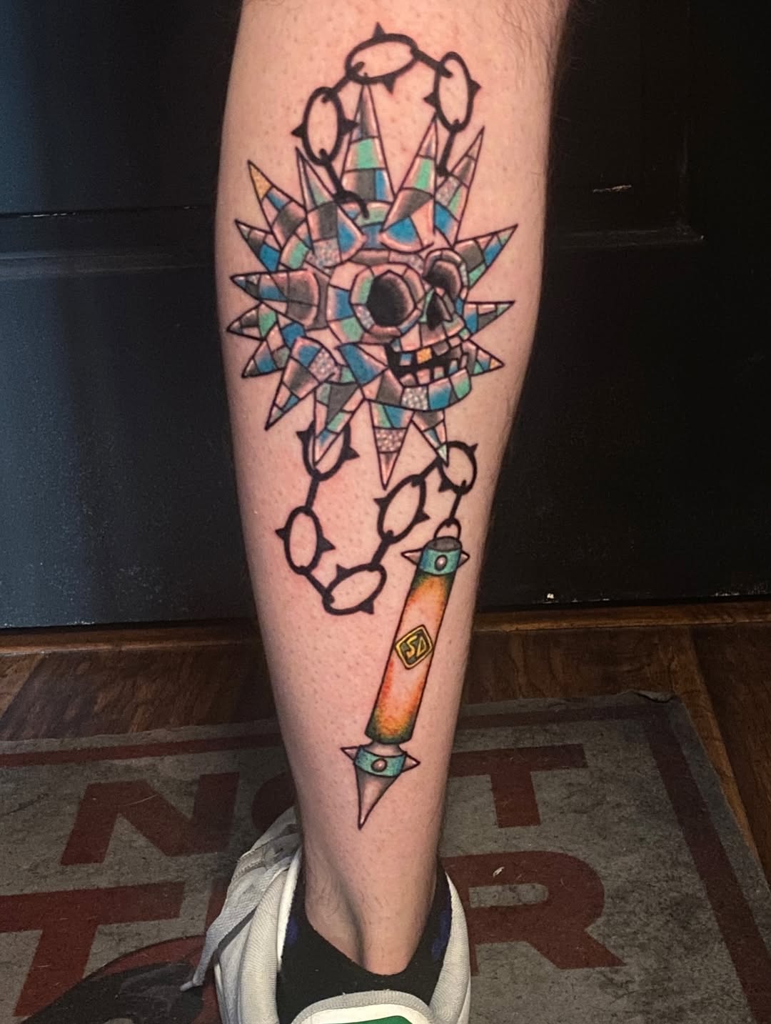 Tattoo by @elliotjayetattoos — new_school, trash_polka