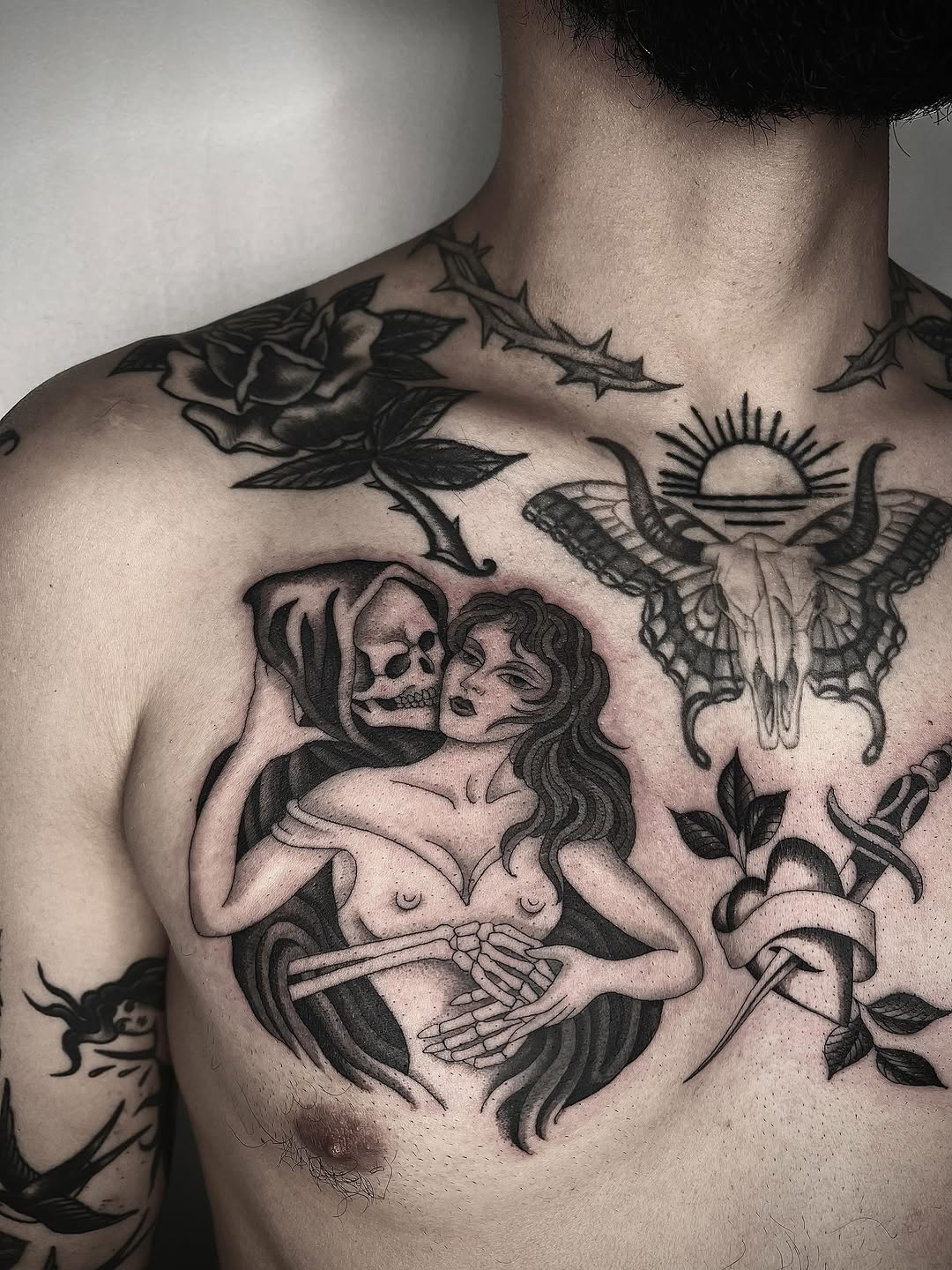 Tattoo by @linahsiaotattoo — american_traditional, black_and_grey