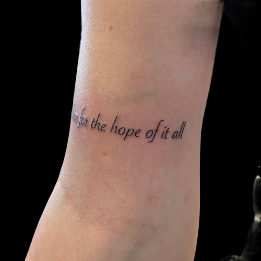 Tattoo by @uglyrileytattoo โ lettering_script, fine_line