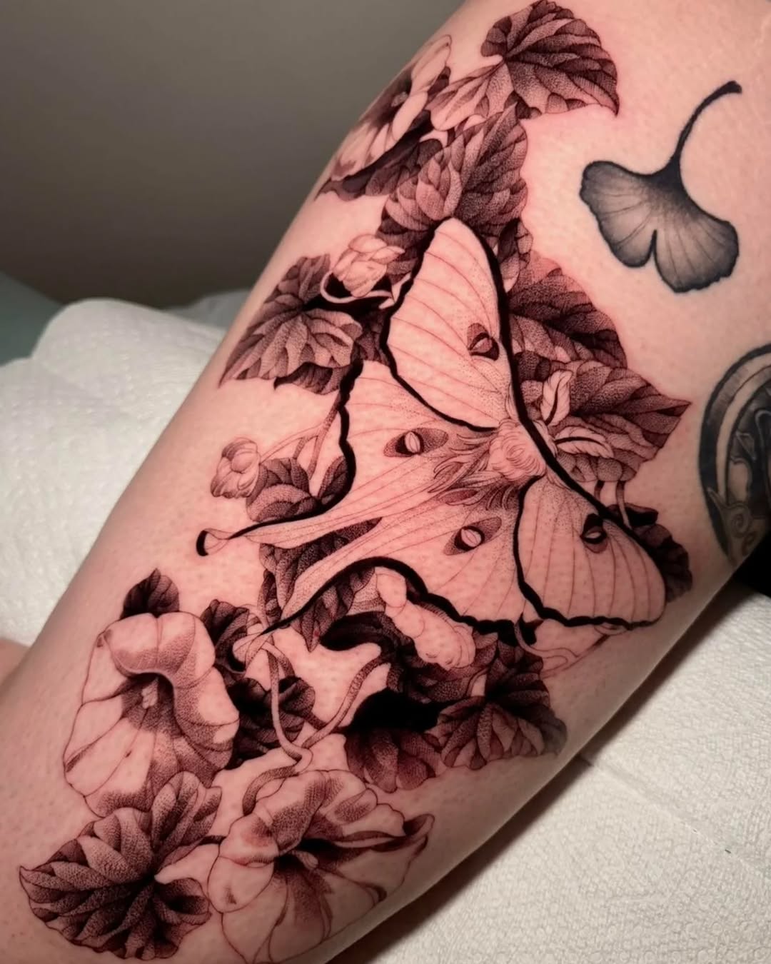 Tattoo by @the_last_centra — black_and_grey, dotwork