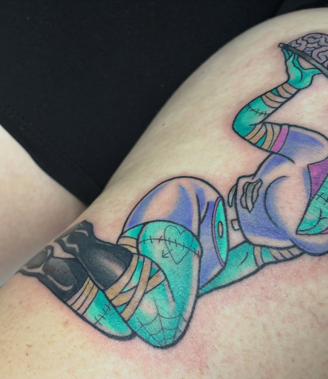 Tattoo by @hhaylayy — new_school, trash_polka