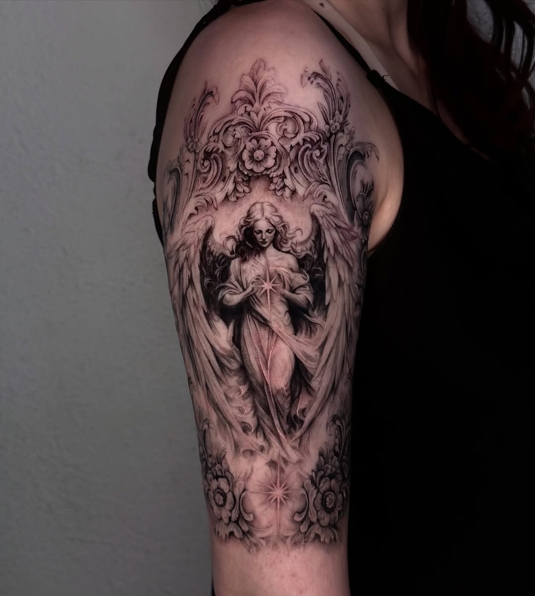 Tattoo by @tatt2dlaluna — black_and_grey, realism