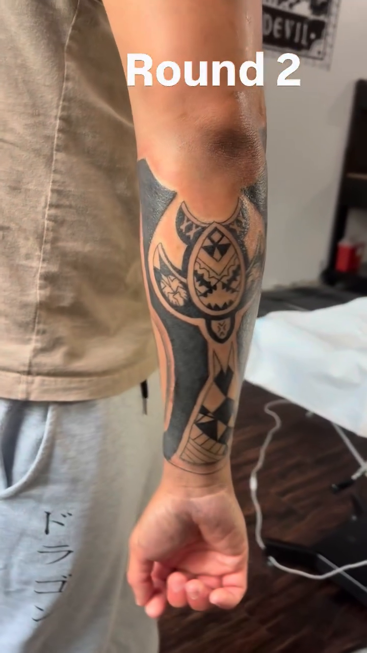 Tattoo by @dannyleeart — tribal, blackwork