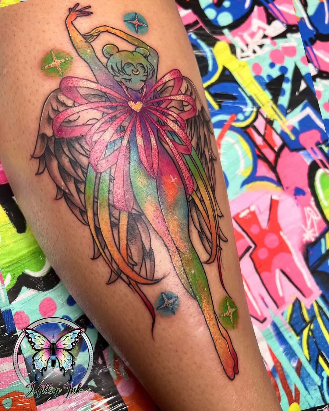 Tattoo by @millzyink — anime, new_school