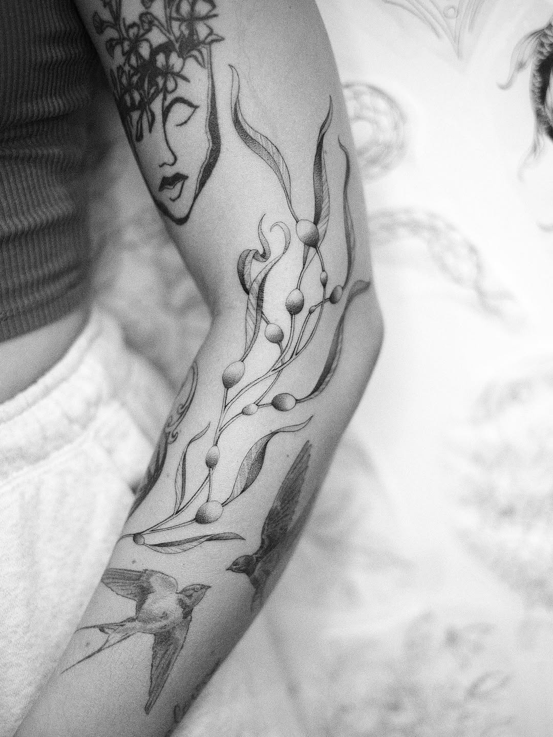 Tattoo by @izztheartist — illustrative, black_and_grey