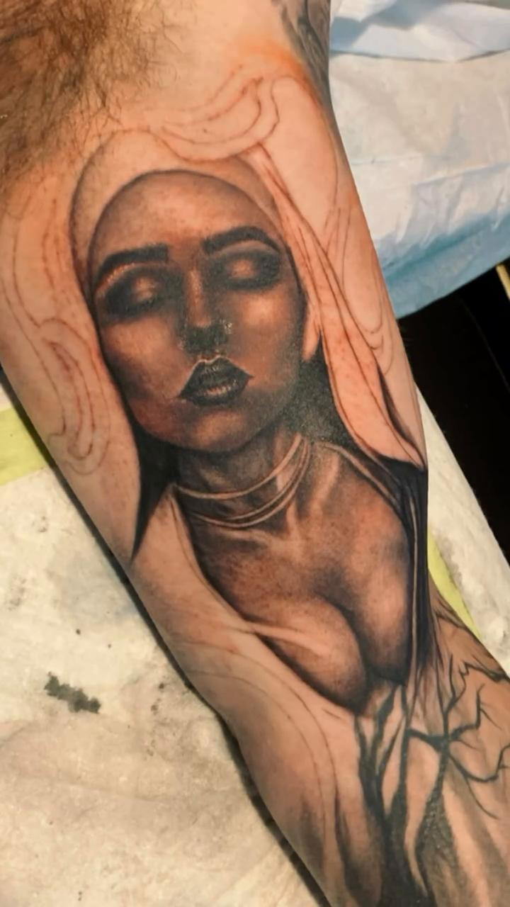 Tattoo by @thezaptrap — realism, black_and_grey