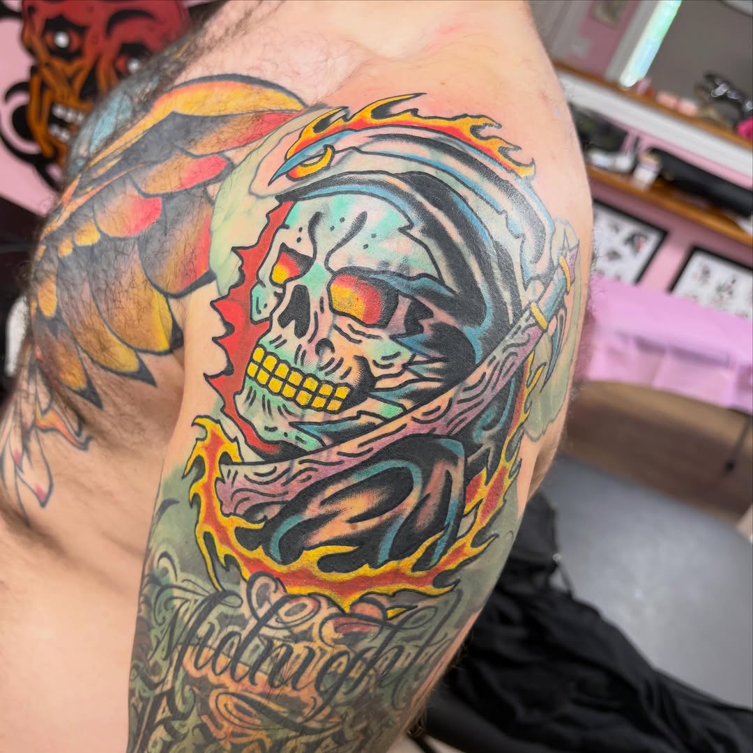 Tattoo by @brentallentattoos — american_traditional, neo_traditional