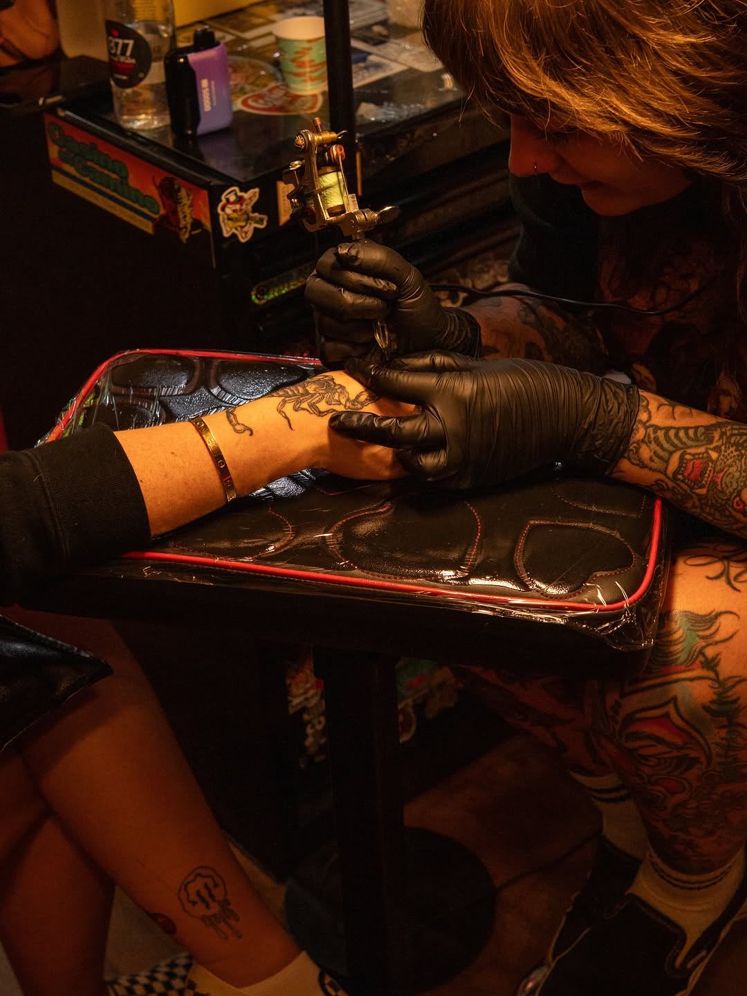 Tattoo by @sadgirltx — illustrative, blackwork