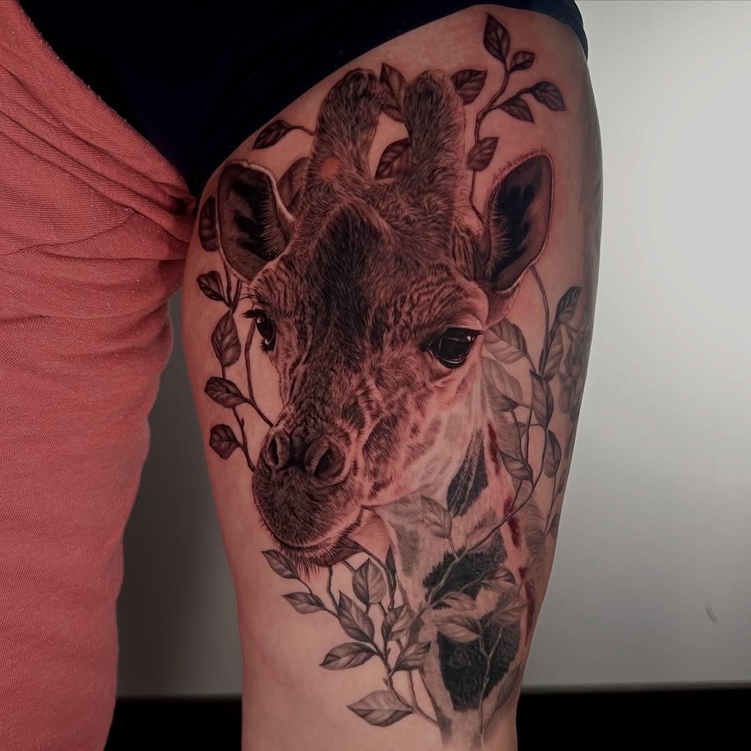 Tattoo by @zombiecattats โ realism, black_and_grey