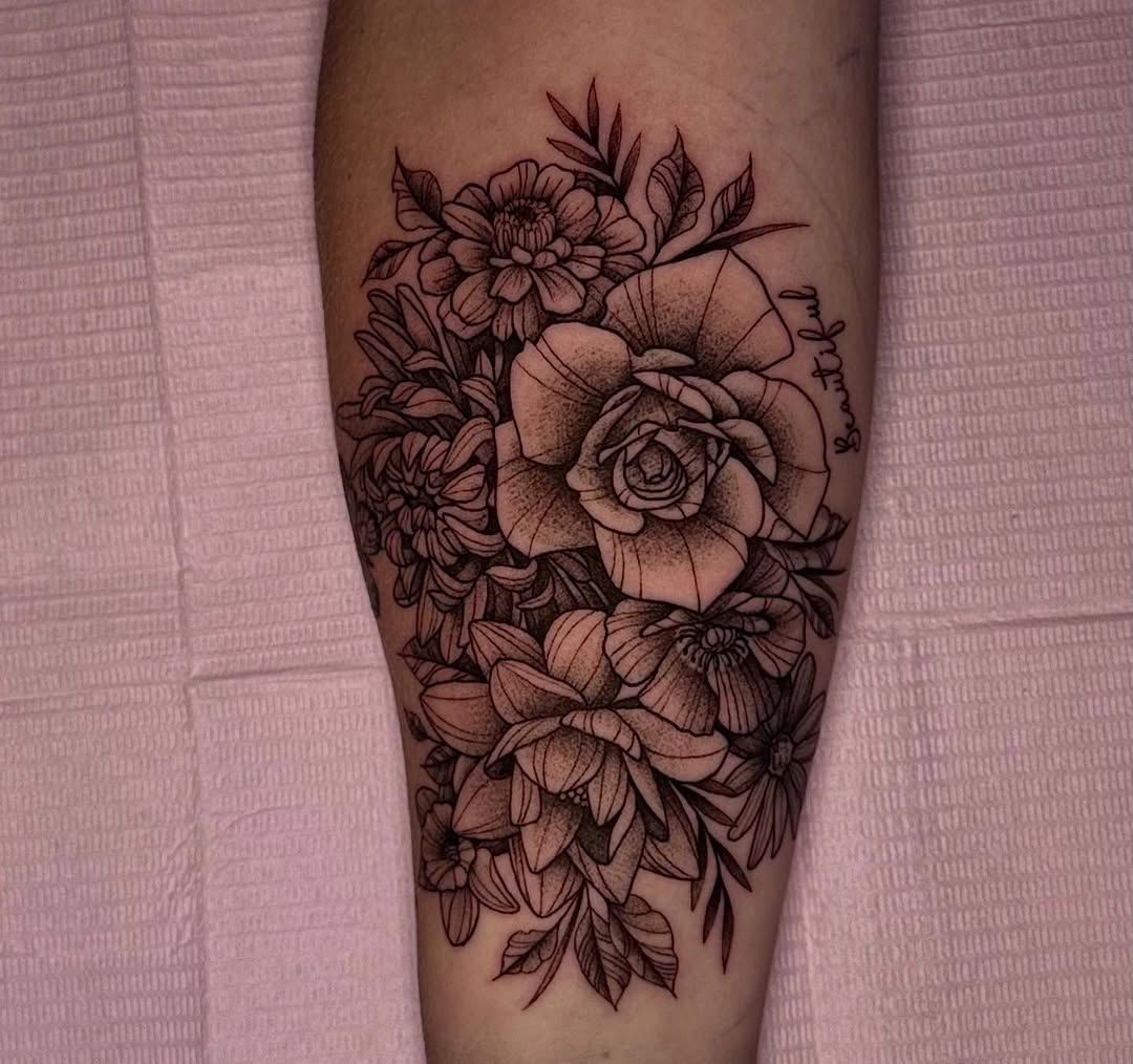 Tattoo by @noble.tattoos — black_and_grey, lettering_script
