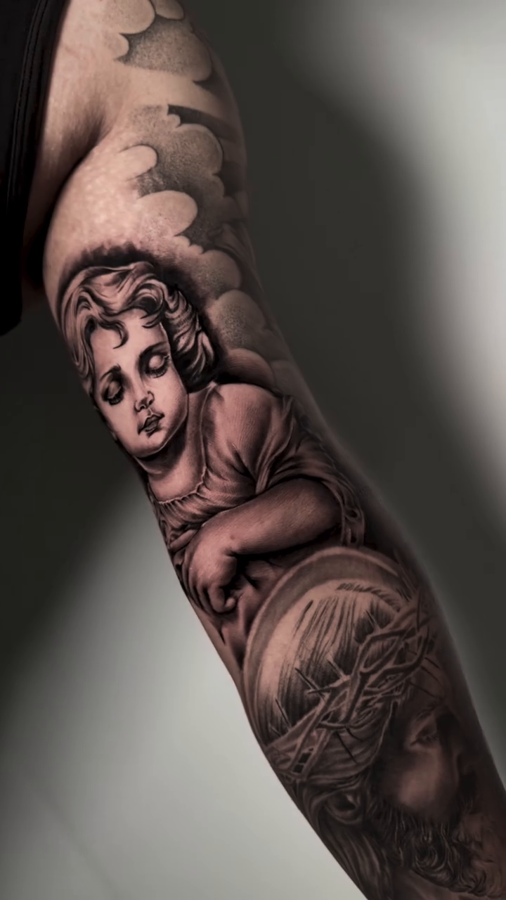Tattoo by @yowmadfboy — dark_realism, black_and_grey