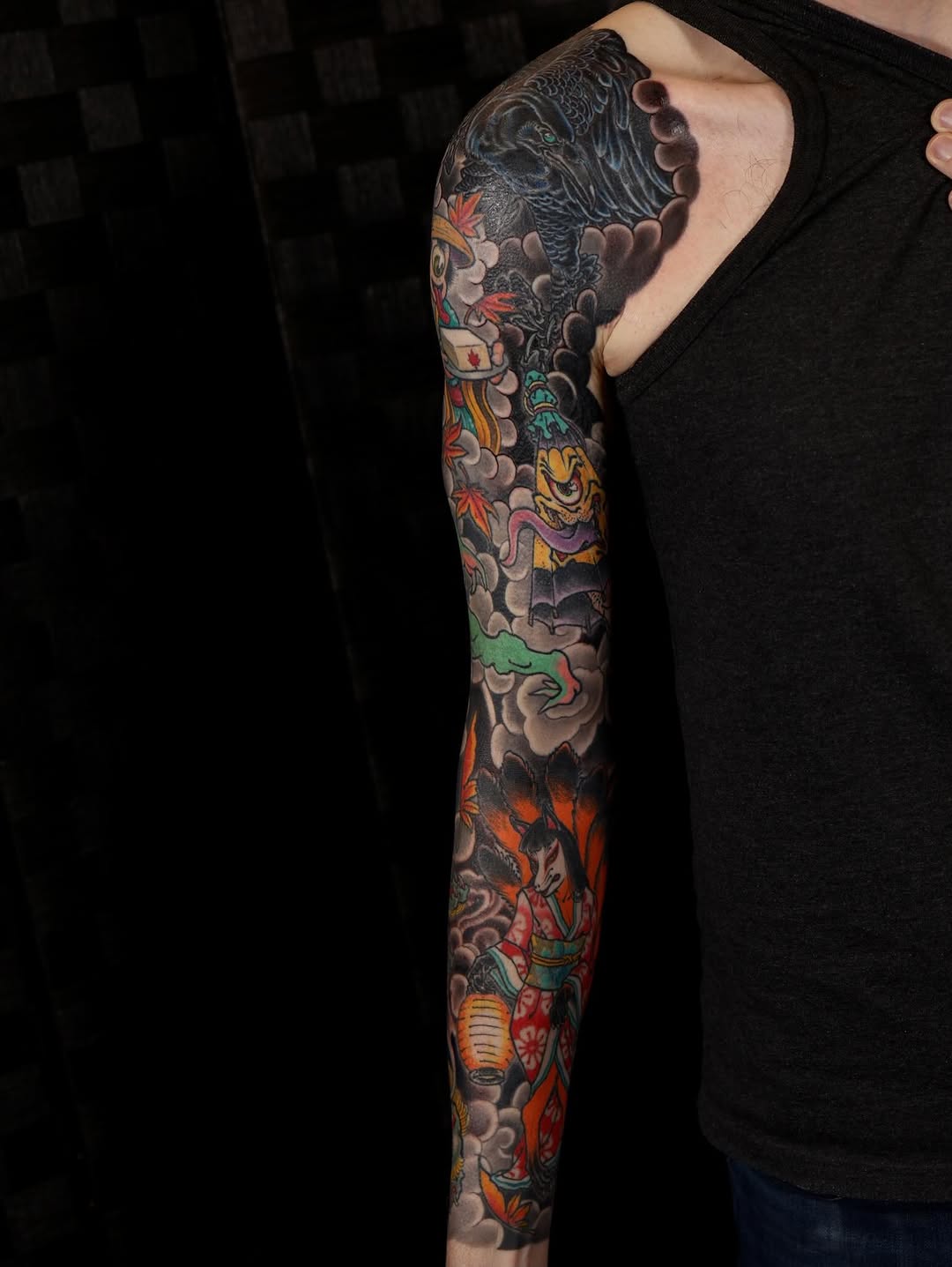 Tattoo by @jacoabarca โ japanese_irezumi, black_and_grey