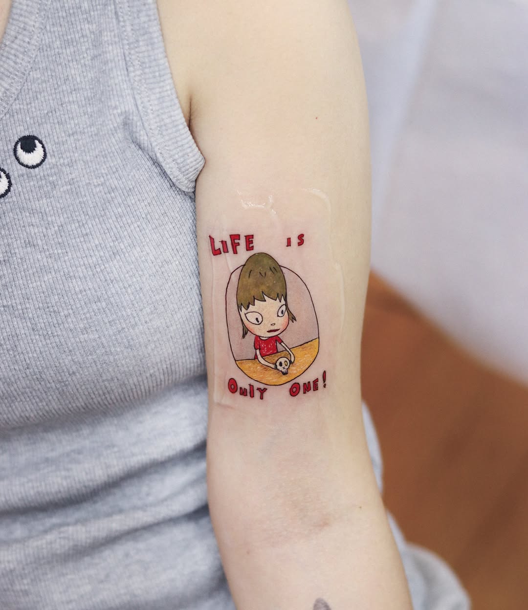Tattoo by @nara_tattooer — illustrative, lettering_script