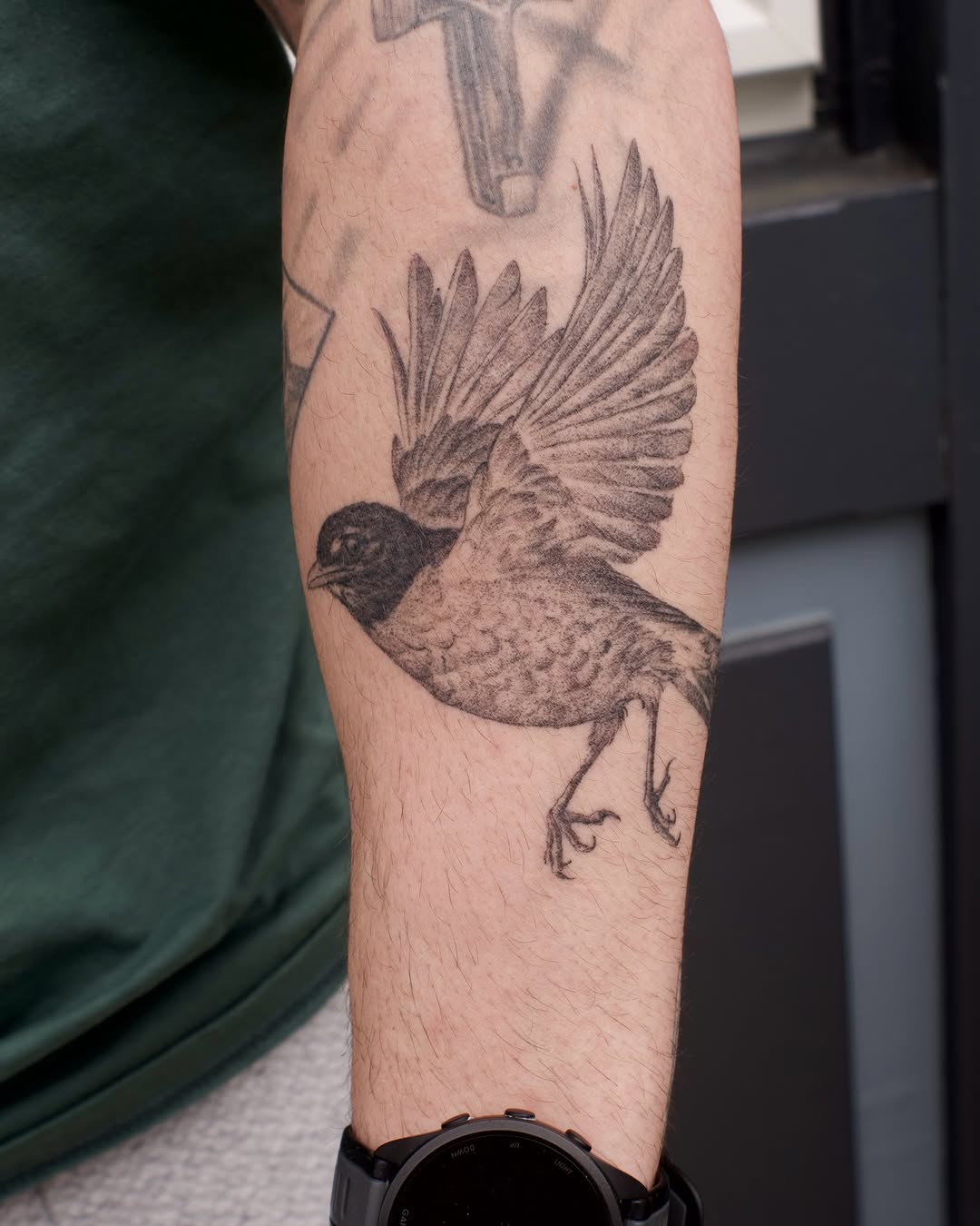 Tattoo by @kevinrotramel — black_and_grey, realism