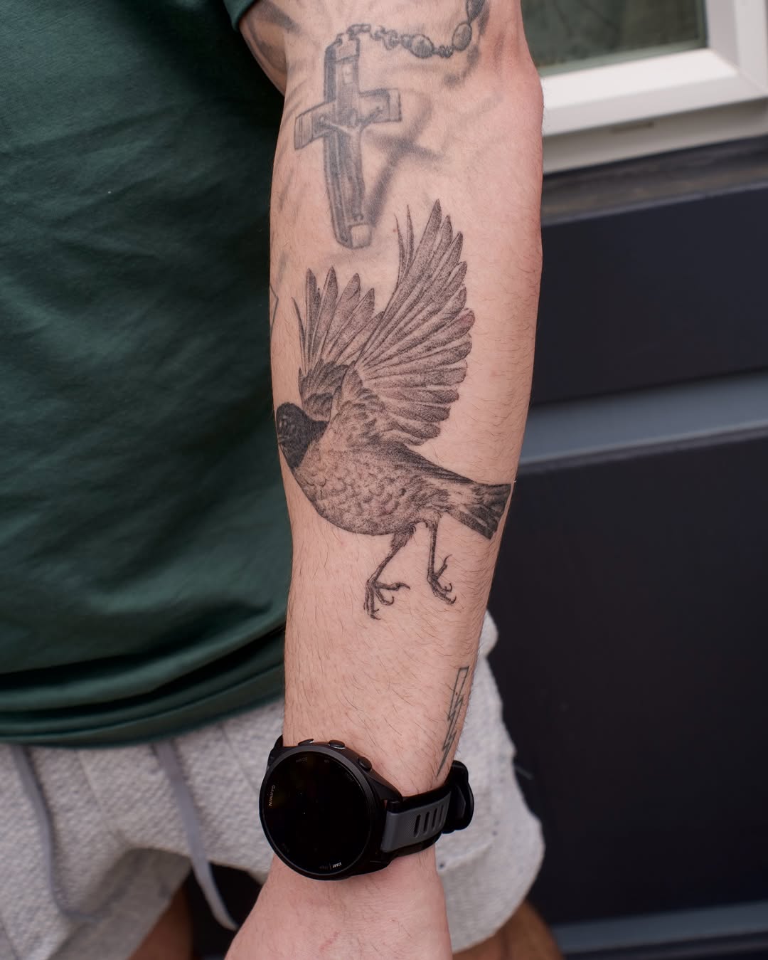 Tattoo by @kevinrotramel — black_and_grey, realism