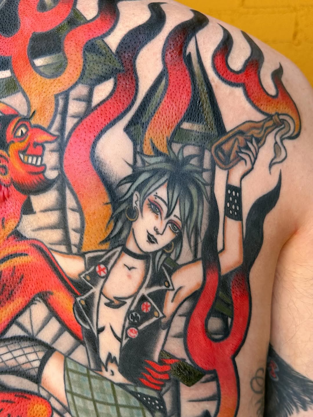 Tattoo by @heiditattoo — new_school, trash_polka