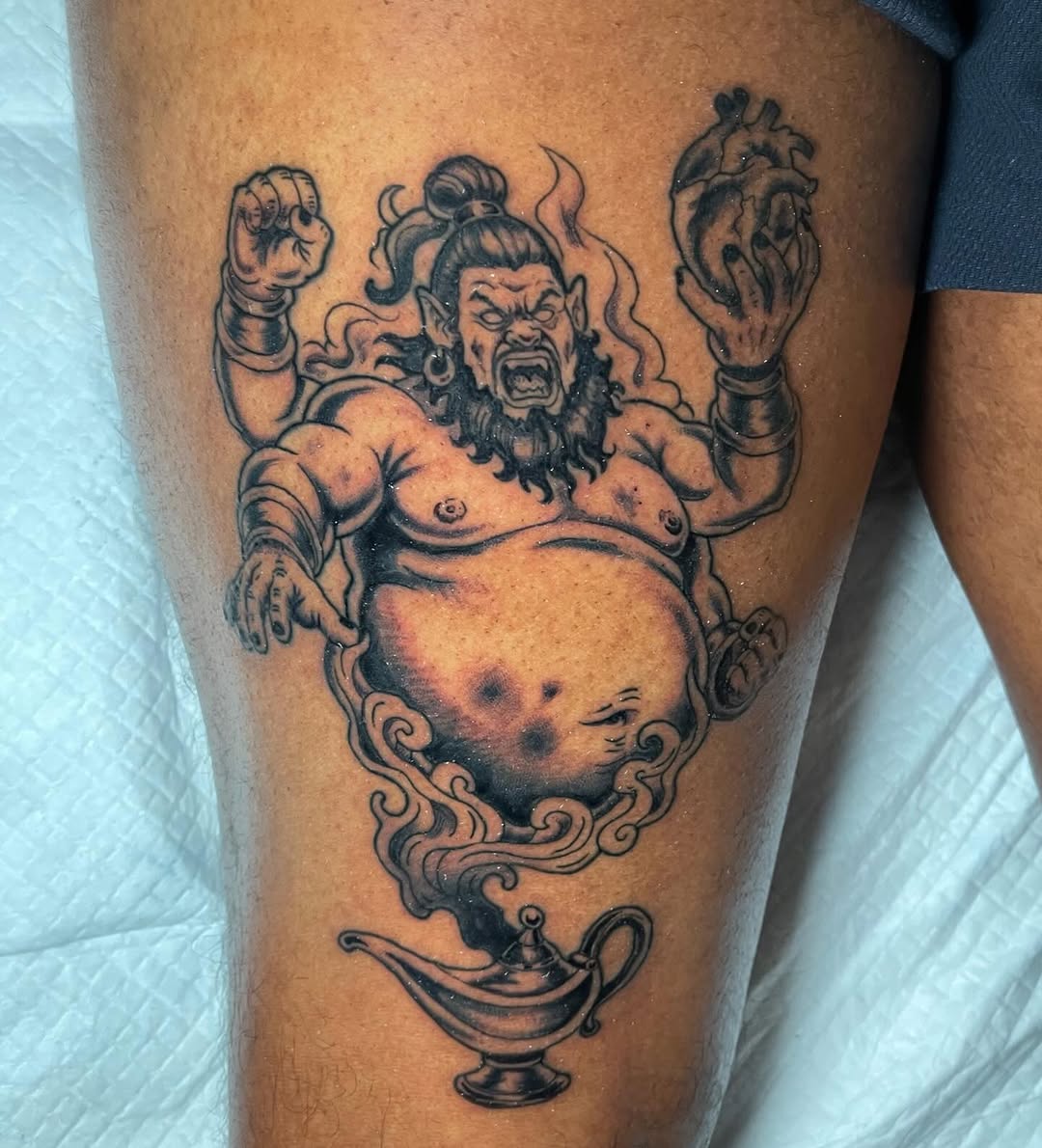 Tattoo by @jussjoshinduh — black_and_grey
