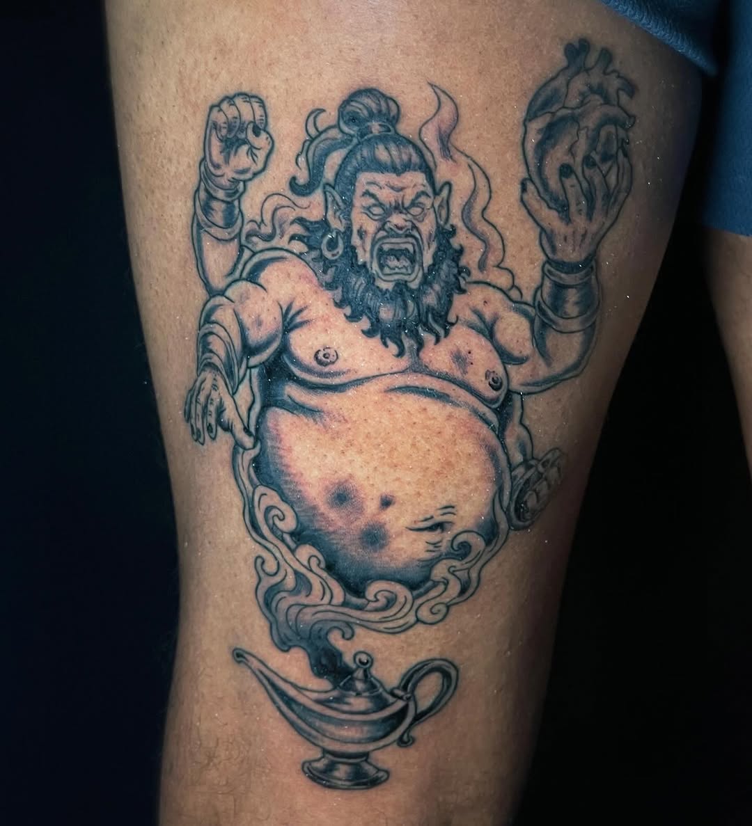 Tattoo by @jussjoshinduh — black_and_grey
