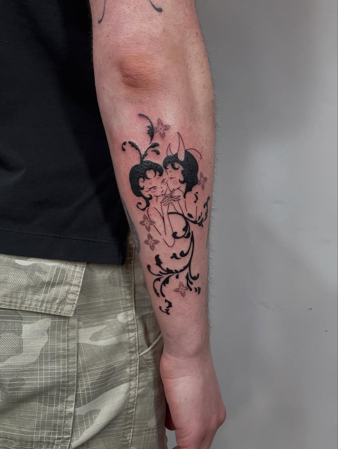 Tattoo by @gloomtimes — illustrative, blackwork