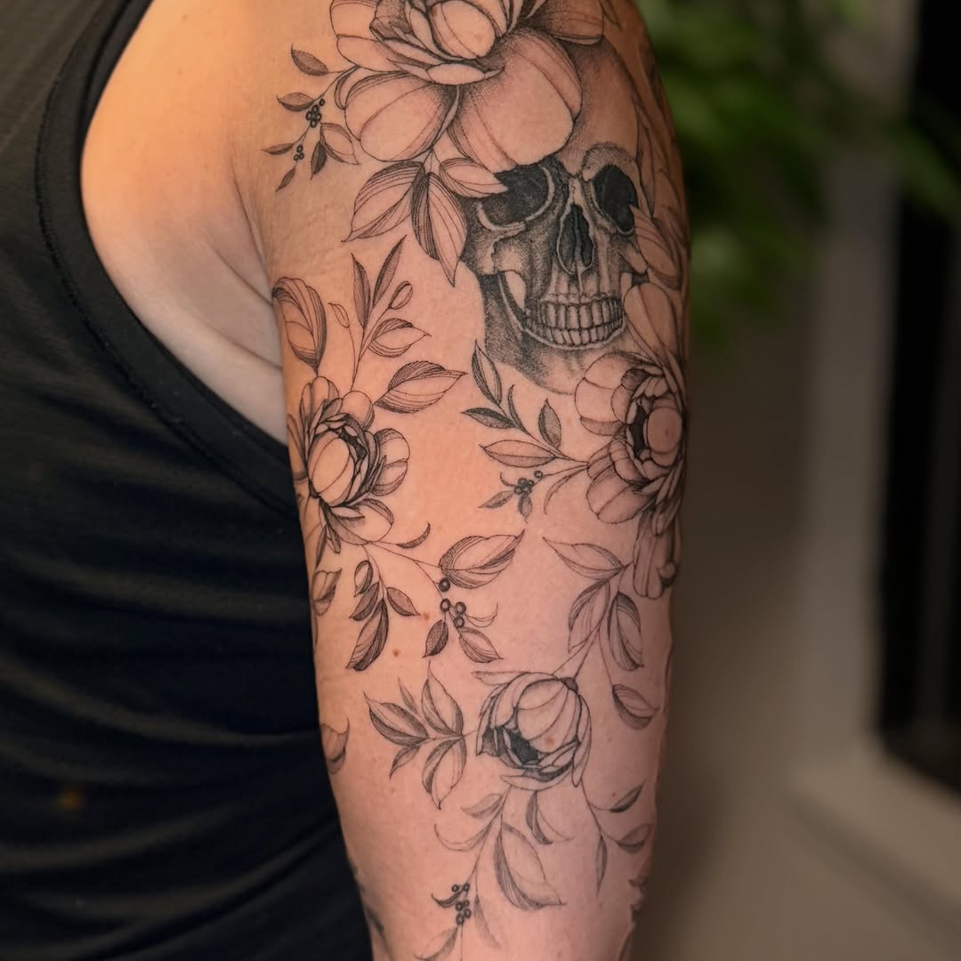 Tattoo by @mootatts — illustrative, black_and_grey