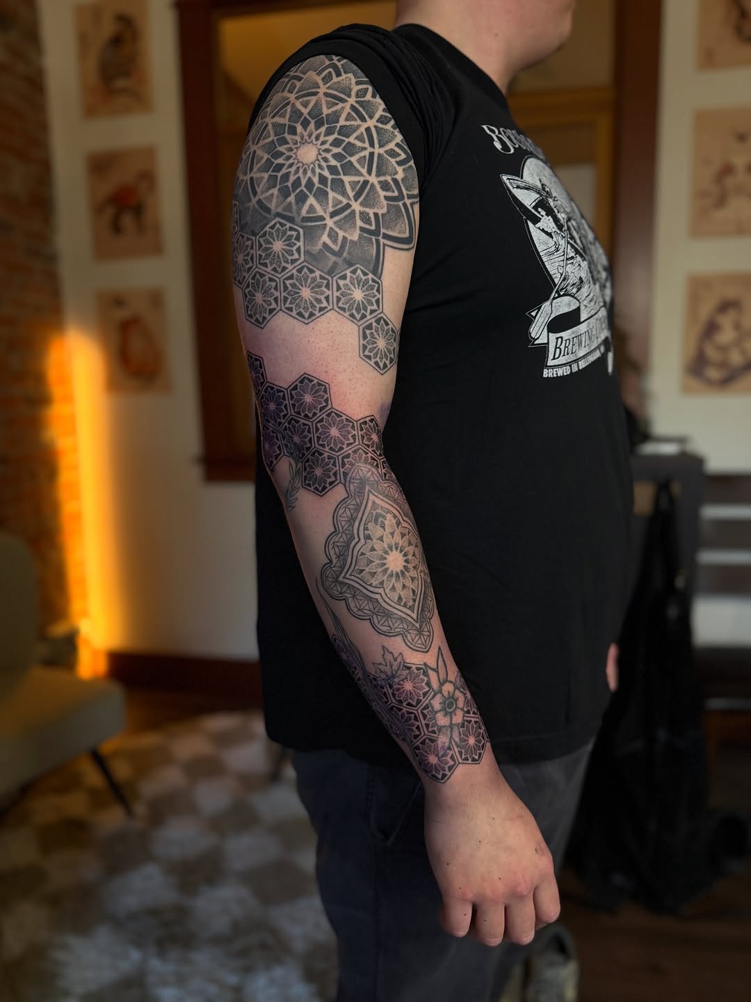 Tattoo by @cjamtattoos — geometric, dotwork
