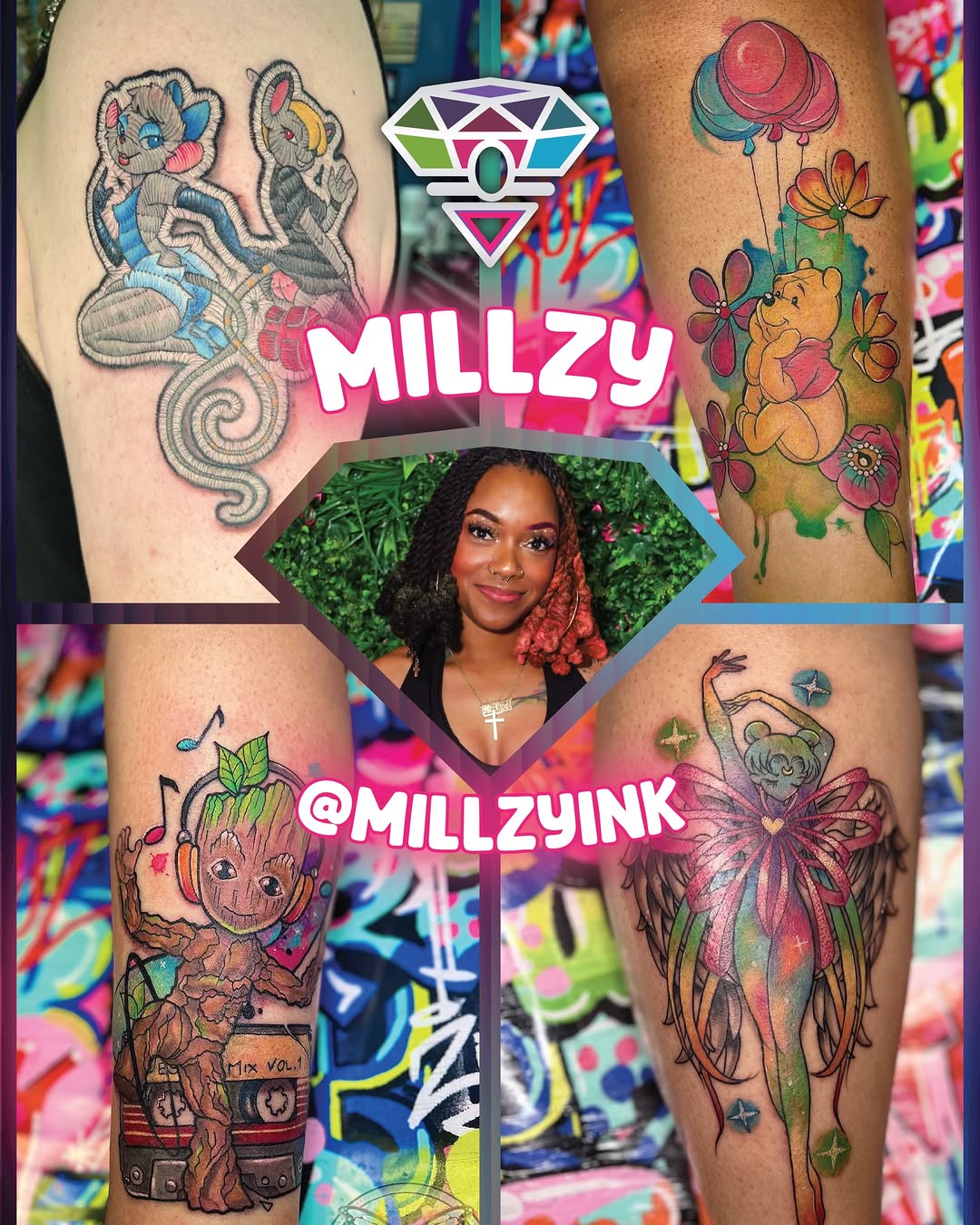 Tattoo by @millzyink — new_school, anime