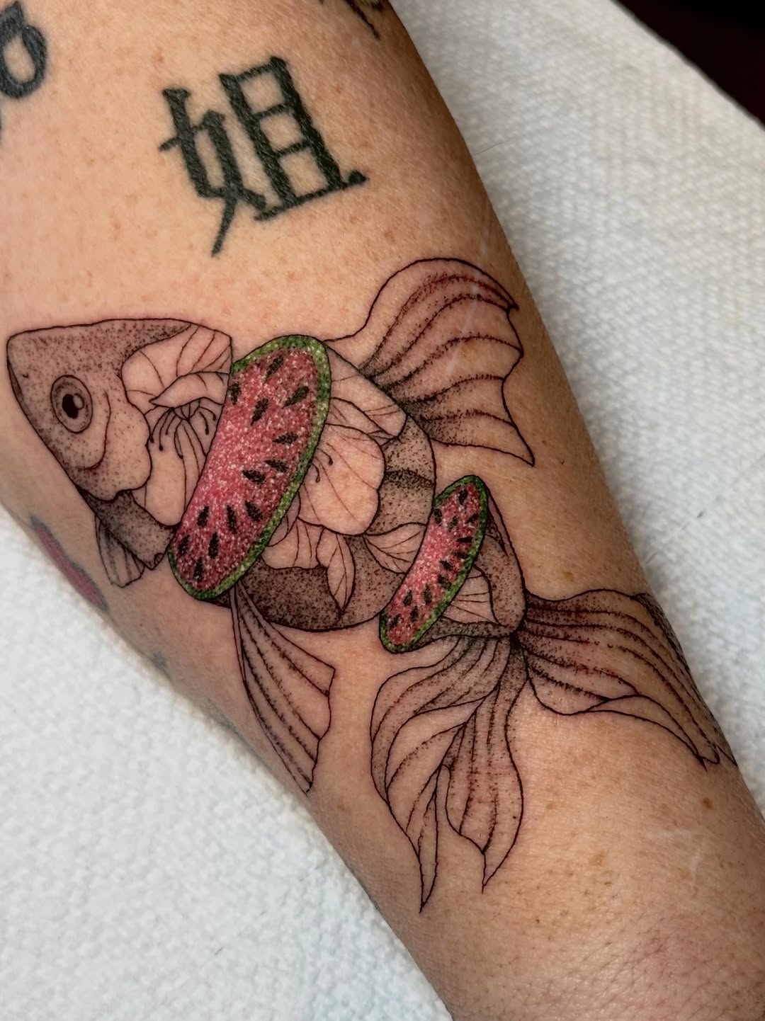 Tattoo by @maxwell.tattoos — illustrative, black_and_grey